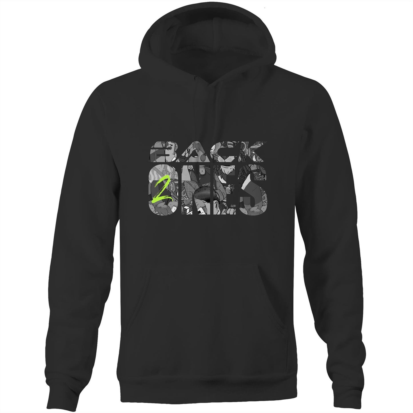 BACK2ONES B&W POP - Pocket Hoodie