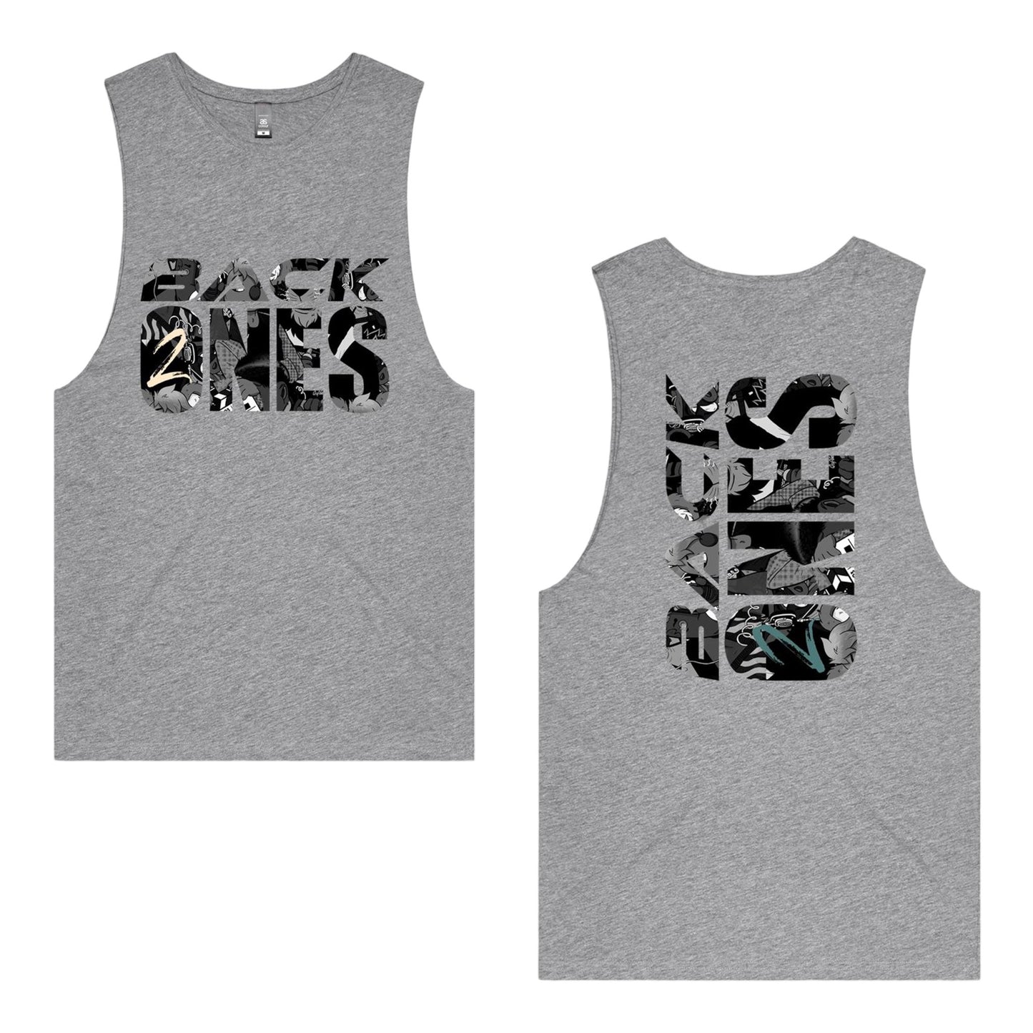 MIDNIGHT BLACK - Double Side Muscle Tank Tee