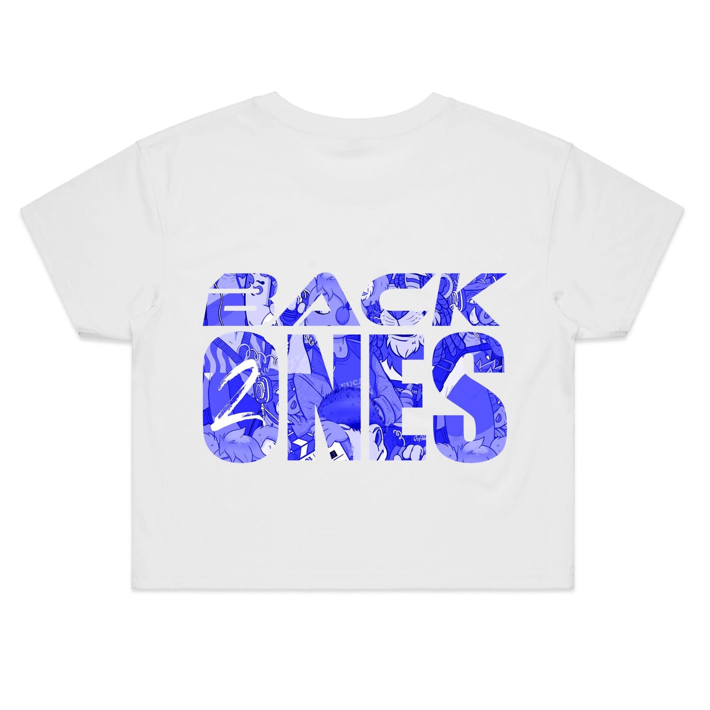 BACK2ONES AZURE BLUE - Double Side Unisex Crop Tee