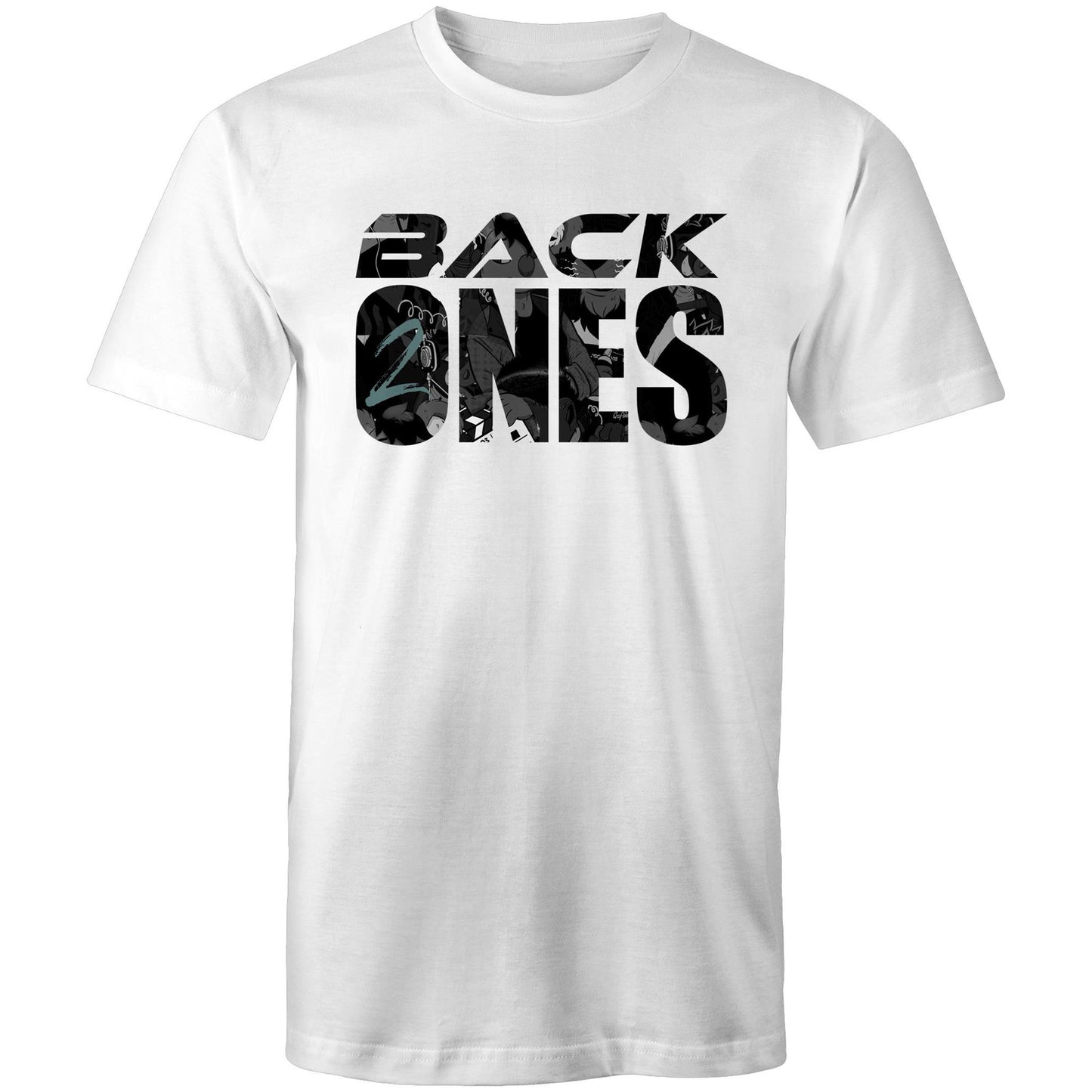 The BACK2ONES MIDNIGHT BLACK - FRONT PRINT - Mens Tee