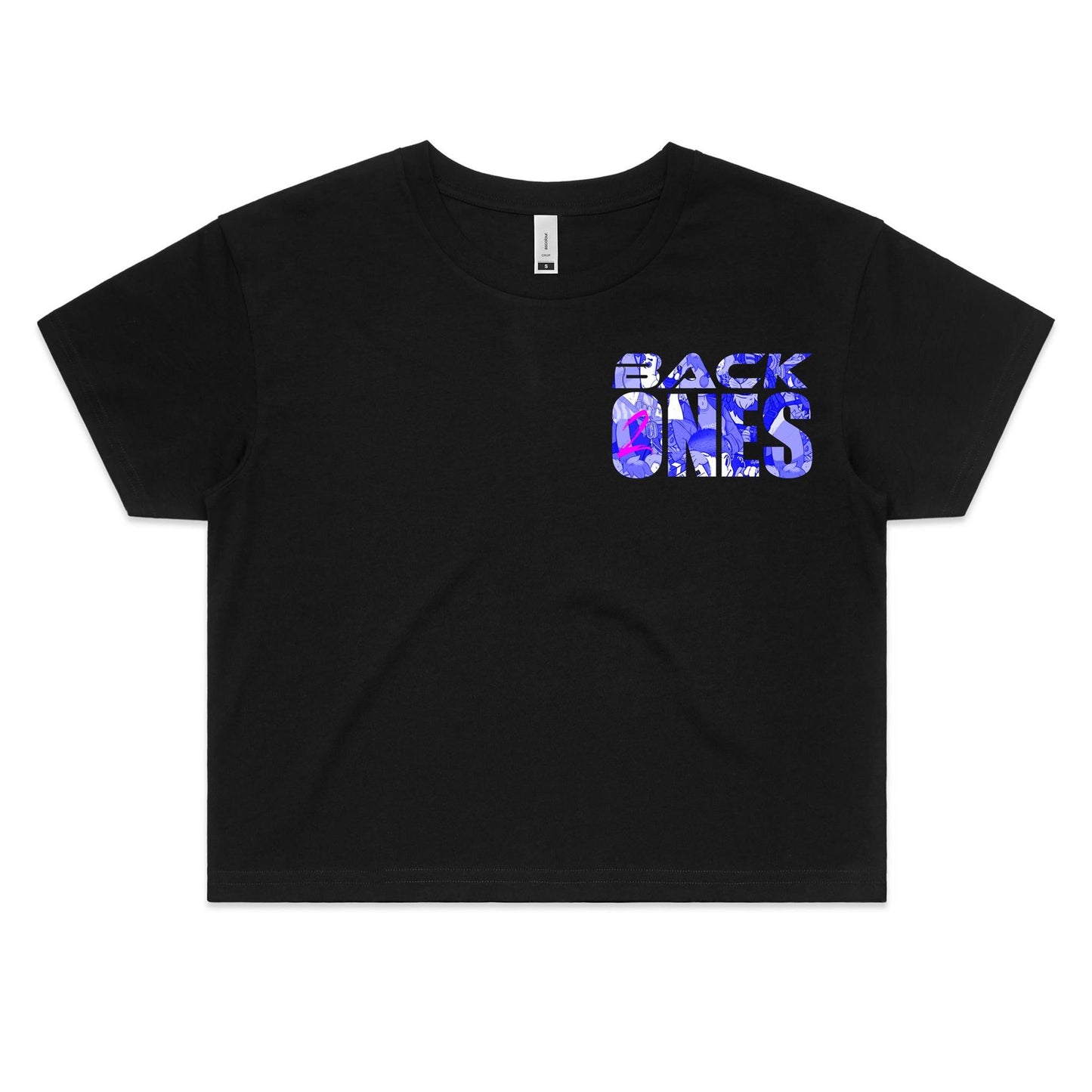 BACK2ONES AZURE BLUE - Double Side Unisex Crop Tee