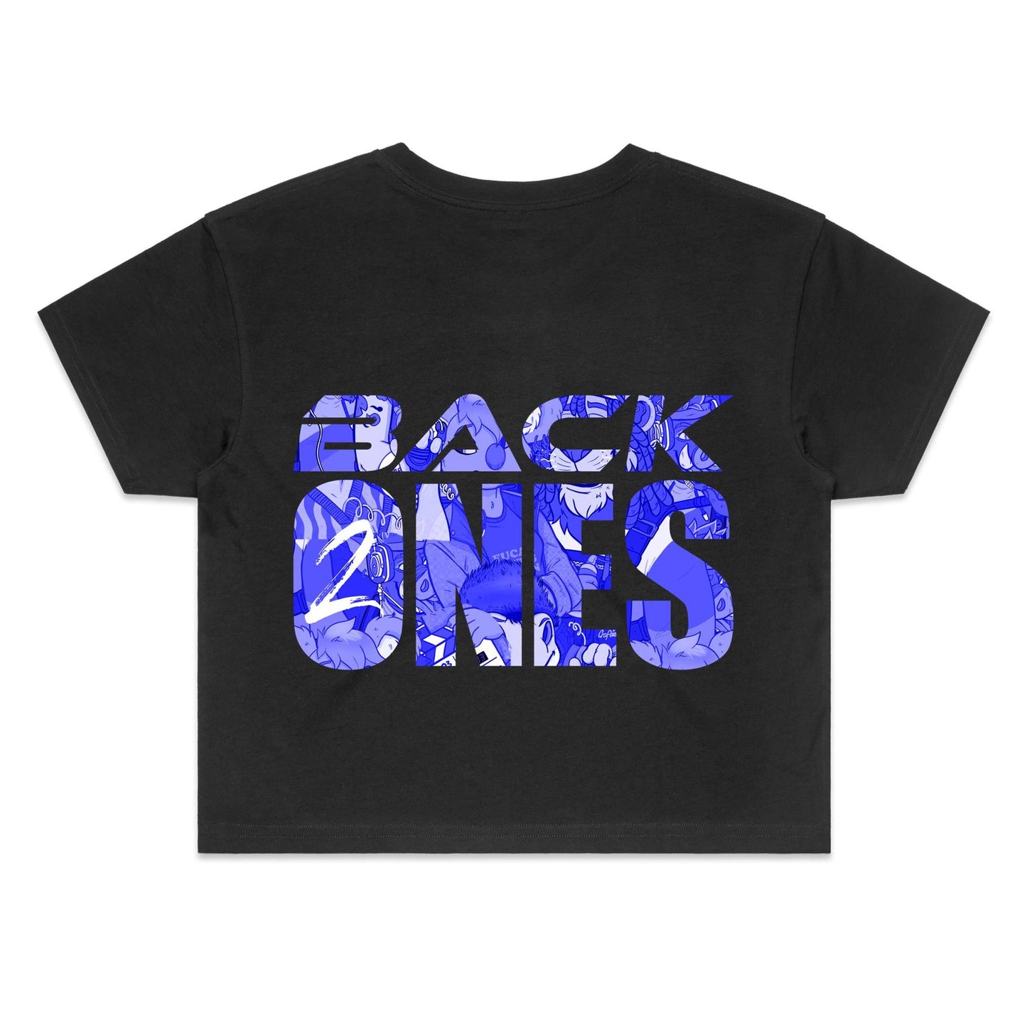 BACK2ONES AZURE BLUE - Double Side Unisex Crop Tee